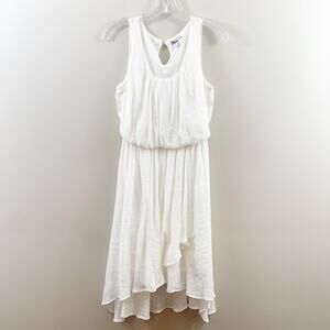 Wrangler Sleeveless Faux Wrap Cream Dress